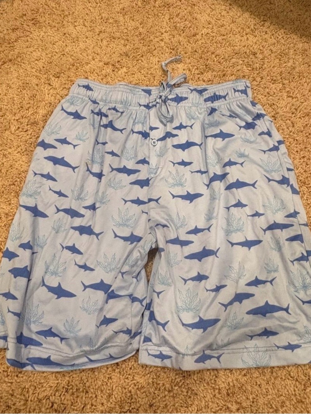 NWOT Blue Shark-Print mens Shorts